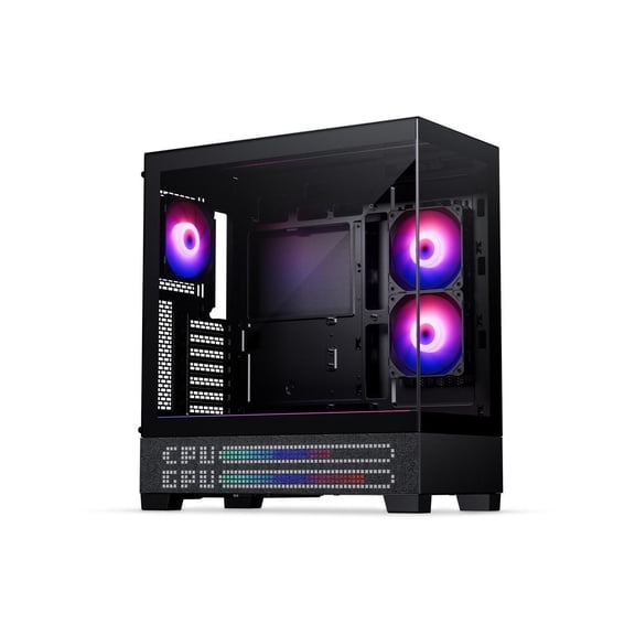 Phanteks XT View Matrix Mid-Tower ATX Gaming PC Case, 600-LED Matrix Display, Tempered Glass Front & Side Panels, USB-C 3.2 Gen2, 3x D-RGB Fans Included, Rear-Connector Ready, Charcoal Black