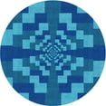 thumbnail image 1 of Ahgly Company Machine Washable Indoor Round Transitional Blueberry Blue Area Rugs, 7' Round, 1 of 7