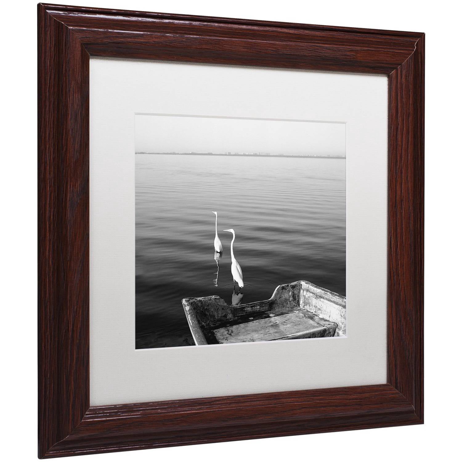 Moises Levy '2 Herons Leaving' Matted Framed Art