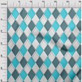 thumbnail image 3 of oneOone Rayon Aqua Blue Fabric Check Argyle Craft Projects Decor Fabric Printed By The Yard 56 Inch Wide, 3 of 4