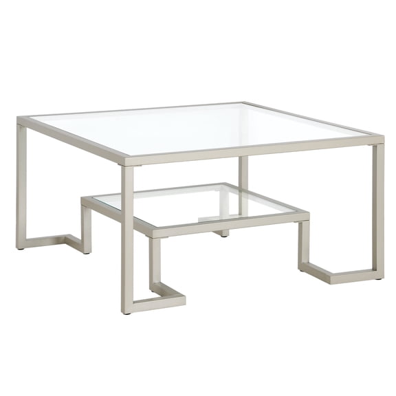 Evelyn&Zoe Satin Nickel Square Coffee Table
