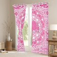 thumbnail image 4 of Feelyou Kawaii Pink Flamingo Black Out Curtains for Girl, Chic Damask Flower Floral Curtains Pack of 2 (42x63 Each), Aztec Triangle Bedroom Curtains, Window Curtains Home Decor, 4 of 7