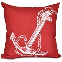 Simply Daisy 16" x 16" Anchored Geometric Print Pillow, Red