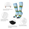 thumbnail image 3 of Fotbe Happy Easter Calcetas Divertidas Estampadas para Hombre y Mujer, Calcetas de Algodón hasta la Rodilla para Caminar, Correr, Enfermería y Embarazo, 3 of 6