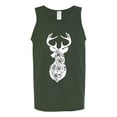 thumbnail image 2 of Deer Rose Animal Lover Mens Graphic Tank Top, Forest Green, Large, 2 of 3