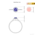 thumbnail image 6 of ANGARA Natural Round Tanzanite Halo Ring with Diamond Accents in 14K White Gold for Women (Size-5mm) | December Birthstone, Birthday, Anniversary, Jewelry Gift for Women | Natural Tanzanite Ring, 6 of 11