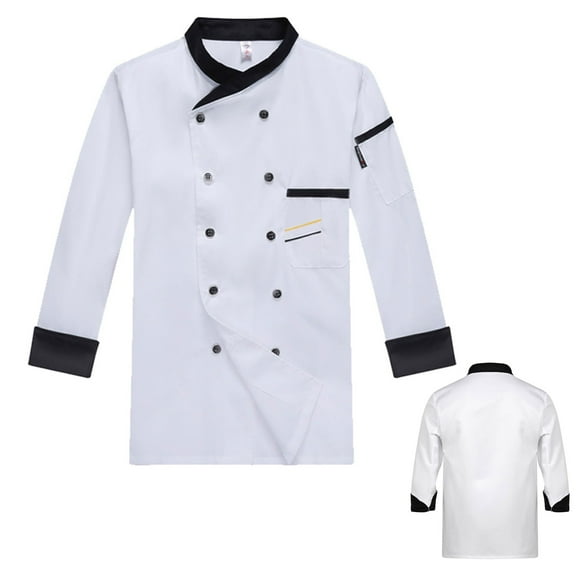 Unisex Chef Coat - Breathable Kitchen Uniform, Professional Restaurant Chef Jacket for Men & Women | Lightweight, Durable Workwear with Pockets | Double-Breasted Culinary Apparel