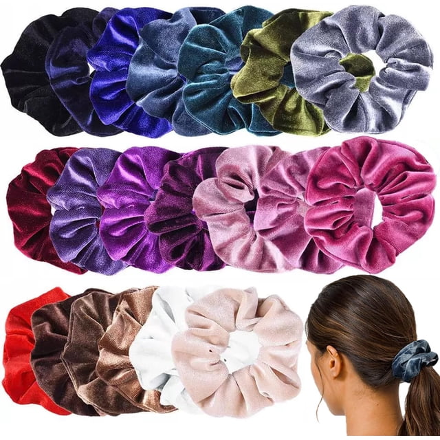 Set de 20 Peinados para el cabello, Velvet Elastic Hair Bands para mujeres o niñas (20 colores)