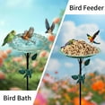 thumbnail image 3 of Bird Bath for Outside, Metal Birdbath Freestanding Bird Bath & Birdfeeder with 3-Pronged Base, Using for Outdoors Garden Patio Yard, Green, 3 of 9