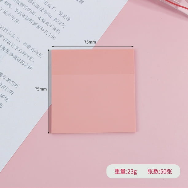 Zhuge 10 blocs de notas adhesivas transparentes de 3 x 3 pulgadas,notas adhesivas transparentes para anotaciones en libros, autoadhesivas, 50 hojas/bloc, polvo desnudo