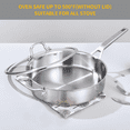 thumbnail image 2 of DELARLO 12-Inch Saute Pan with Lid, 5QT Tri-Ply Stainless Steel Deep Frying Pan, 2 of 6