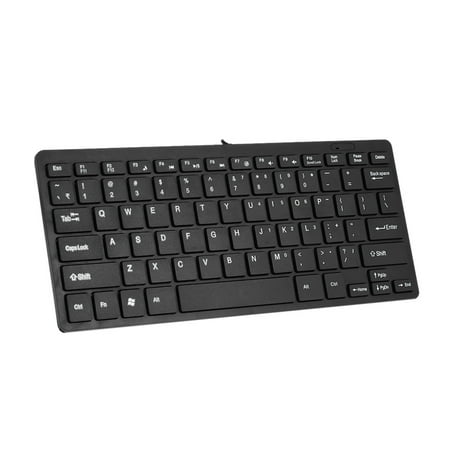 RL-K7 Mini Wired USB Keyboard 78 Keys Small Waterproof Keyboard for Notebook PC Desktop Computer (Best Keyboard For Desktop Computer)