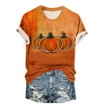 thumbnail image 2 of VKOYWKM Thanksgiving Shirt for Women Pumpkin Graphic T Shirts Fall Short Sleeve Thankful Tshirt Loose Fit Crew Neck Blessed Tee Tops, 2 of 5
