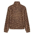 thumbnail image 6 of Jackets for Women Winter Coat Jackets Flannel Stand Collar Jacket(Leopard,Size:S-4XL), 6 of 7