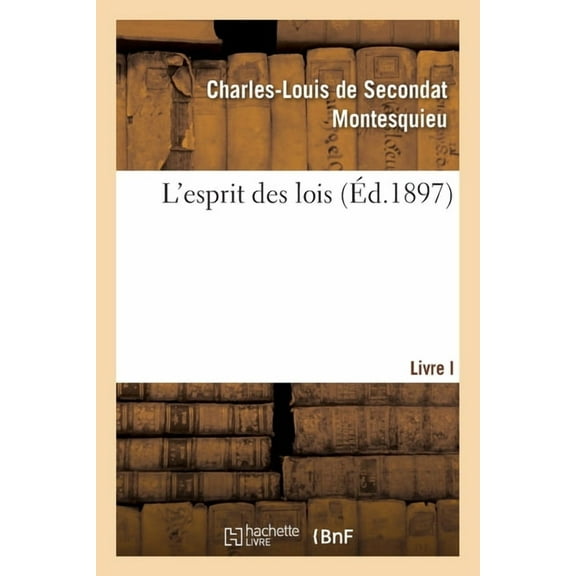L'Esprit Des Lois (Paperback)