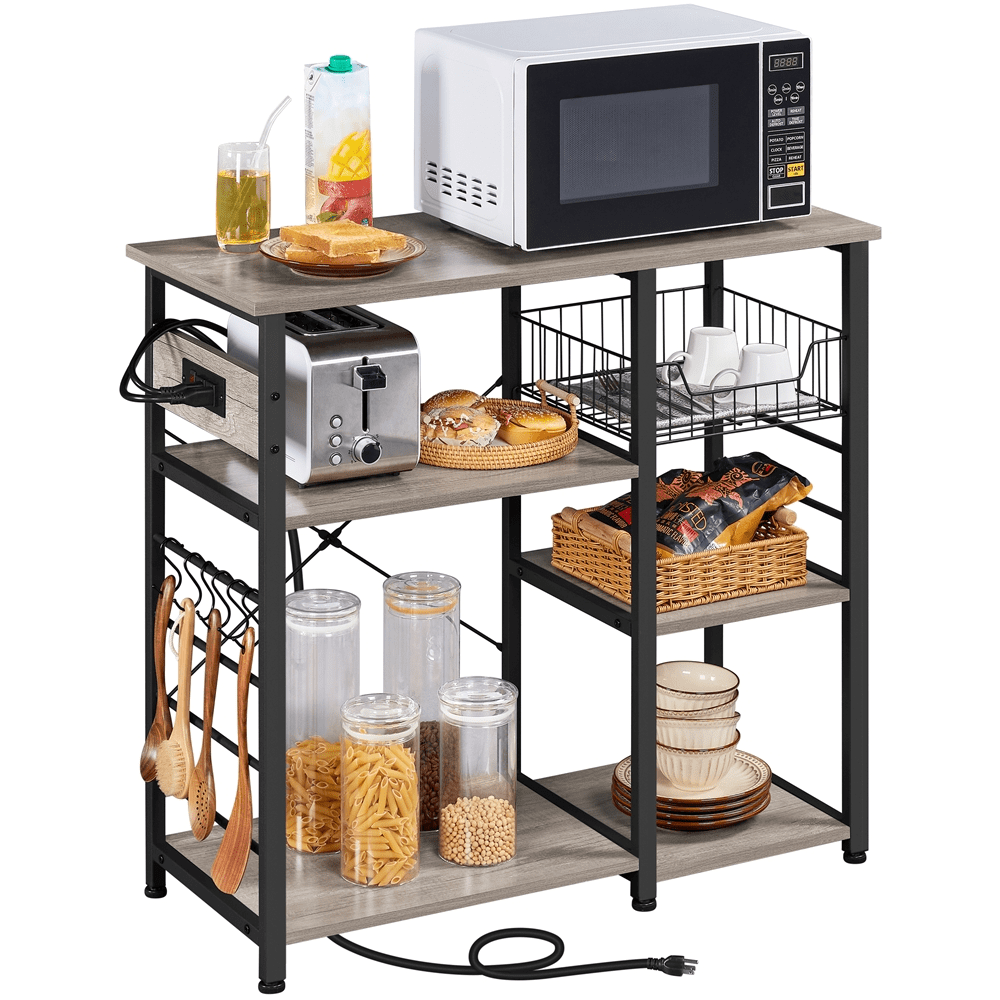 Yaheetech 4Tier Baker's Rack with Power Outlet Utility for Kitchen