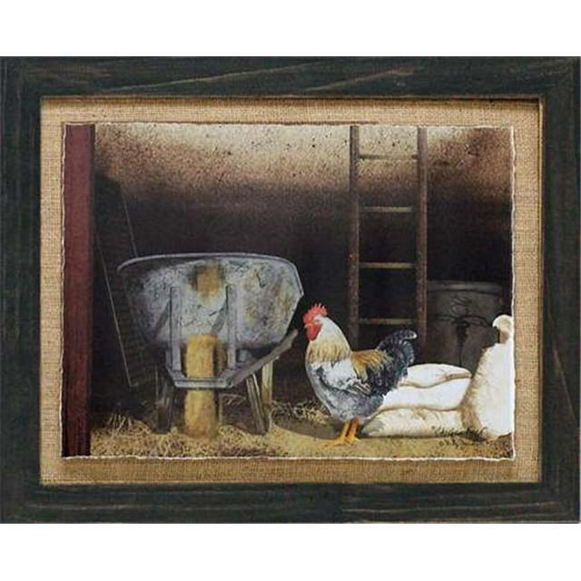 Artistic Reflections P496 20 x 16 in. Chicken Feed Primitive Country Farm Lanscape Art Print