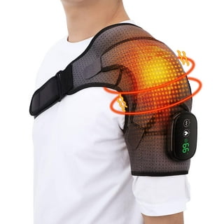 PKSTONE Heated Shoulder Wrap with Massage, Electric Shoulder Massager  Heating Pad for Men Women Frozen Shoulder Pain Relief with AC Adapter  (Black)
