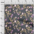thumbnail image 1 of oneOone Cotton Poplin Gray Fabric Flower & Leaves Watercolor Quilting Print Sewing Fabric By The Yard 56 Inche Wide, 1 of 4