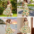 thumbnail image 5 of Jiueut Golden Retriever Hibiscus Plumeria Palm Leaves Pattern Matching Couple Outfits Men's Aloha Shirt Women's Sleeveless Dress, Casual Husband and Wife Clothes for Vacation Travel Luau, Size 5XL, 5 of 5