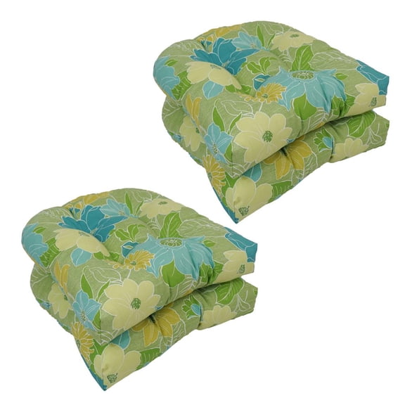 Blazing Needles 93184-4CH-OD-179 19 in. U-Shaped Dining Chair Cushions, Mcyvonne Aloe - Set of 4