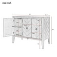 thumbnail image 2 of 37” Buffet Sideboard Cabinet with Adjustable Shelf, Modern Coffee Bar Cabinet with 4 Pinewood Legs & 3 Retro Metal Handles for Kitchen, Livingroom, Entryway, Grey, 2 of 9