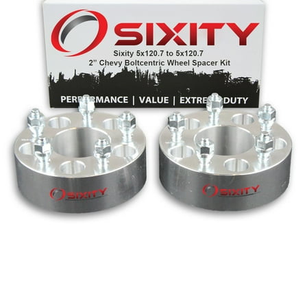 Sixity Auto 2 pc 2" 5x120.7 Wheel Spacers compatible with Chevy Camaro Corvette M12x1.5mm 1.25in Studs Lugs