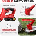 thumbnail image 3 of Electric Weed Wacker, Cordless String Trimmer with Wheels, 2Pcs 20V 2.0Ah Batteries, 3 Types of Blades, Adjustable Length, Weed Eater Grass Trimmer/Edger/Brush Cutter for Lawn Yard Garden, 3 of 9