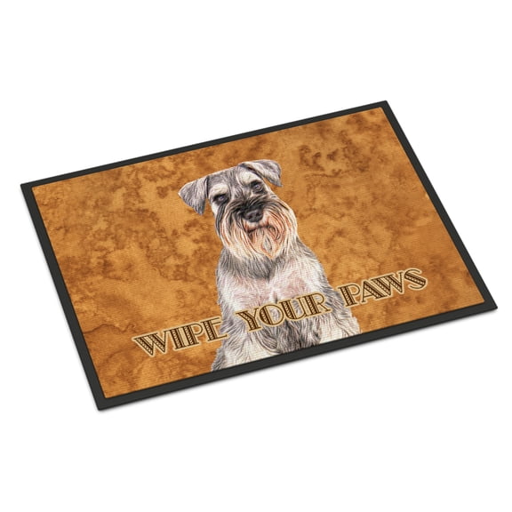 Carolines Treasures KJ1220JMAT Schnauzer Wipe your Paws Door Mat Indoor Rug or Outdoor Welcome Mat 24x36 Doormat  36"L x