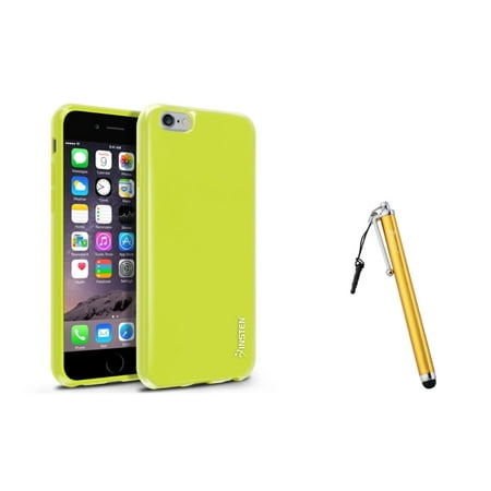 Insten Yellow Jelly TPU Skin Case+Stylus For iPhone 6 6S 4.7"