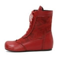 thumbnail image 4 of Bnwani Women Boots New Winter Fashion Toe Flat Ankle Versatile Casual Boot Red Size 7, 4 of 9