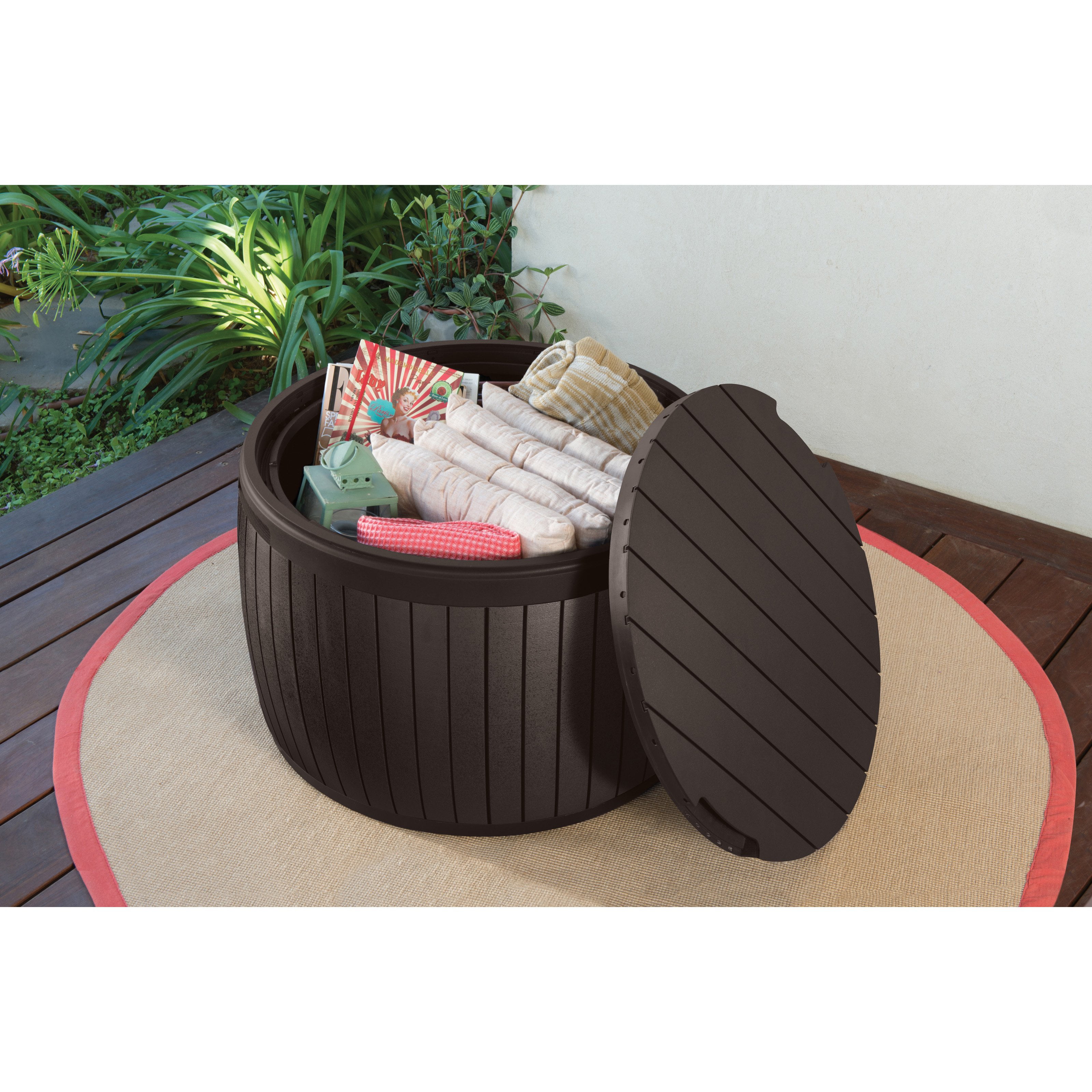 Keter Circa Wood 37 Gallon Storage Deck Box, Espresso Brown by Keter