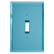 Switch Hits Toggle Wall Plate Switch Cover, Blue Tint Glass Mirror