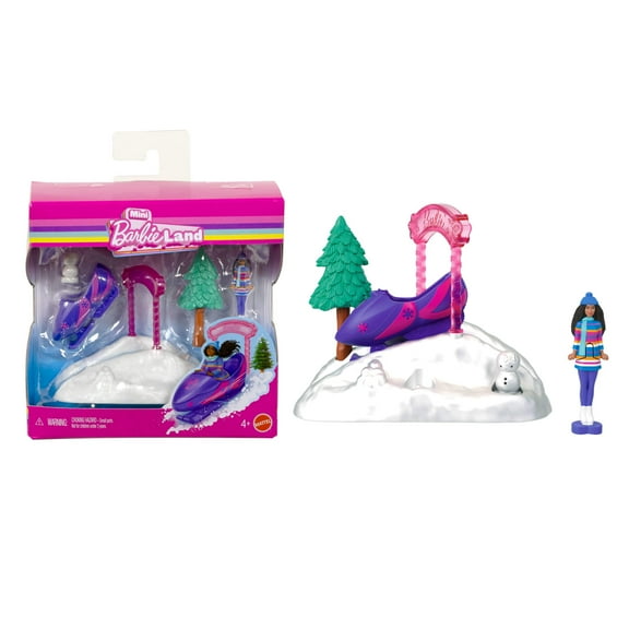Barbie Mini Barbie Land Collectible Playsets with 1.5-Inch Doll and Interactive Play Areas for Storytelling Fun