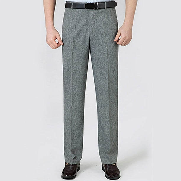 Pantalones largos para hombre, de primavera y verano, de lino, informales, de cintura alta, rectos, holgados, de negocios, de algodón y lino.