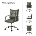 thumbnail image 5 of Faux Leather Home Office Desk Chair Adjustable Swivel Computer Chair Metal Legs Arms Backrest Task Chair Grey, 5 of 8