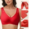thumbnail image 7 of HOWPAY Full Coverage Bras for Women Wireless Push up No Underwire Supportive Stretch Sports Pullover Bralettes Comfortable Soft T-Shirt Bra Red XL, 7 of 7