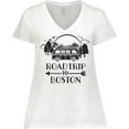 thumbnail image 3 of Inktastic Road Trip To Boston Women's Plus Size V-Neck T-Shirt, 3 of 5