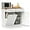 White, variant on POWERSTONE Hidden Tilt Out Trash Cabinet Kitchen Island with 2 Drawers & Adjustable Shelf, Rubber Wood Countertop, Freestanding Laundry Hamper Recycle Bins, Pet Proof Garbage Can Holder White