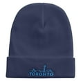 thumbnail image 5 of Linear Toronto Skyline Embroidered 12 Inch Long Knitted Beanie - Navy OSFM, 5 of 5