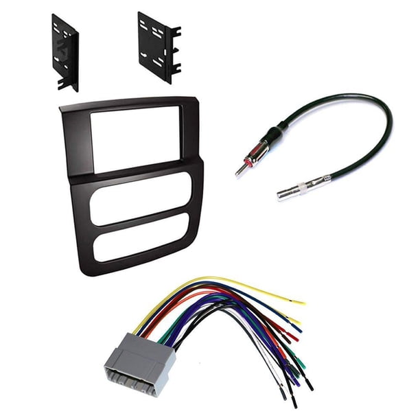 Double DIN Car Stereo Dash Kit Harness Antenna for 2002-2005 Dodge Ram
