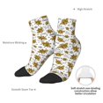 thumbnail image 4 of Uemuo Hohey Bee Golden2 Printed Crew Socks, Moisture-Wicking Socks, Athletic Socks for Men Breathable Cushion Socks Casual Sport Socks for Running Traveling, 4 of 6