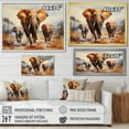 thumbnail image 4 of Designart "Elephants in African Prairies III" Animals Floater Framed Canvas Art Print, 4 of 7