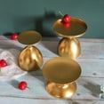 thumbnail image 2 of Portavelas de pilar de metal dorado para vela de pilar, centros de mesa de boda Candelabros Soporte Centro de mesa Decoración para bodas, fiestas 10 cm (profundidad) x 10 cm (altura) Macarena portavelas de pilar de hierro, 2 of 7