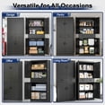 thumbnail image 5 of BESFUR Metal Cabinet with Two Drawers and Adjustable Shelves for Garage, Office, Classroom- Black, 5 of 9