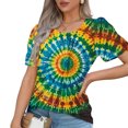 thumbnail image 4 of Womens Tie-Dye T Shirts Summer Fashion Tunic Tops for Leggings Colorful Round Neck Short Sleeve Tee, 4 of 7