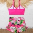 thumbnail image 4 of Hessimy Girls Two Piece Bikini Swimsuits Hawaiian Floral Bathing Suit for Kids Summer Beach Swimwear Set（Hot Pink,11-12 Years), 4 of 8