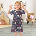 thumbnail image 3 of Rugby Short Sleeve Dress A-Line Cute Midi Casual Sundress 2-8 Years, 3 of 6