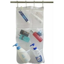 Artrylin Hanging Mesh Bath Shower Caddy Organizer with 6 Clear Storage Pockets, Space Saving Organizer Bathroom Accessories and Quick Dry Bath Organizer