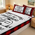 thumbnail image 3 of Erosebridal Happy Camping Camper Zipper Full Size Comforter Sets with Fitted Sheet and 2 Pillowcases, Black Red Plaid Zipper Bedding Set, Reversible, 3 of 7